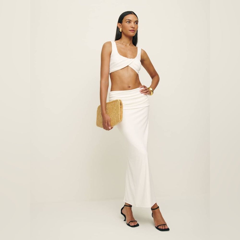 Reformation Eleni Knit Two-Piece Set in Ivory - Size 4 - Worn Once